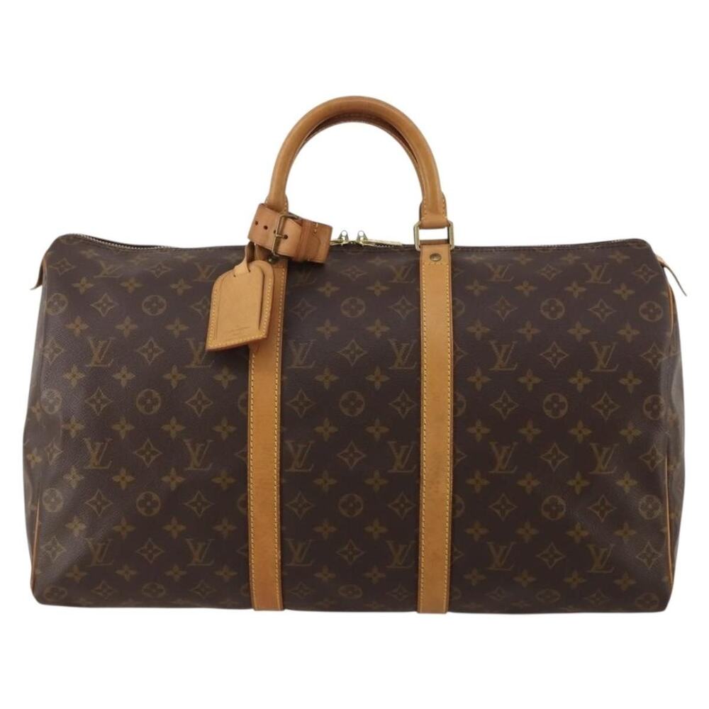 Louis Vuitton Monogram Keepall 50 Travel Bag Brown